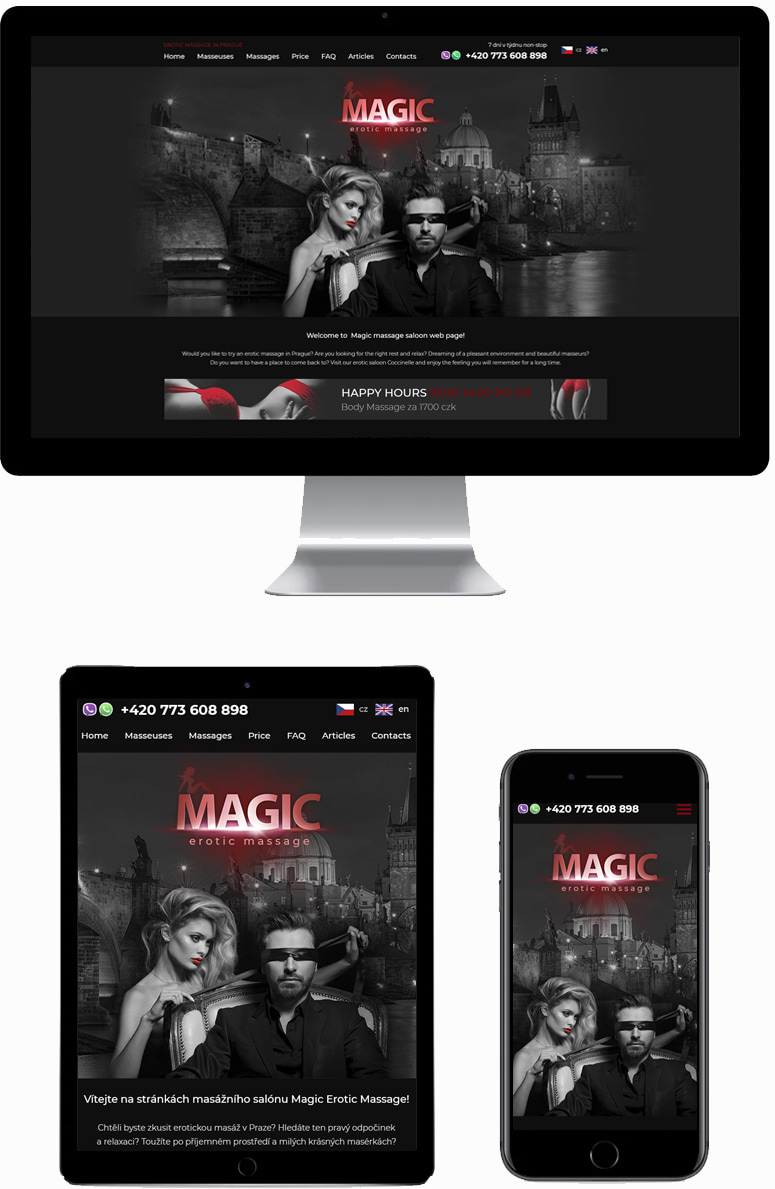 Erstellung einer Website für einen Salon für erotische Massagen