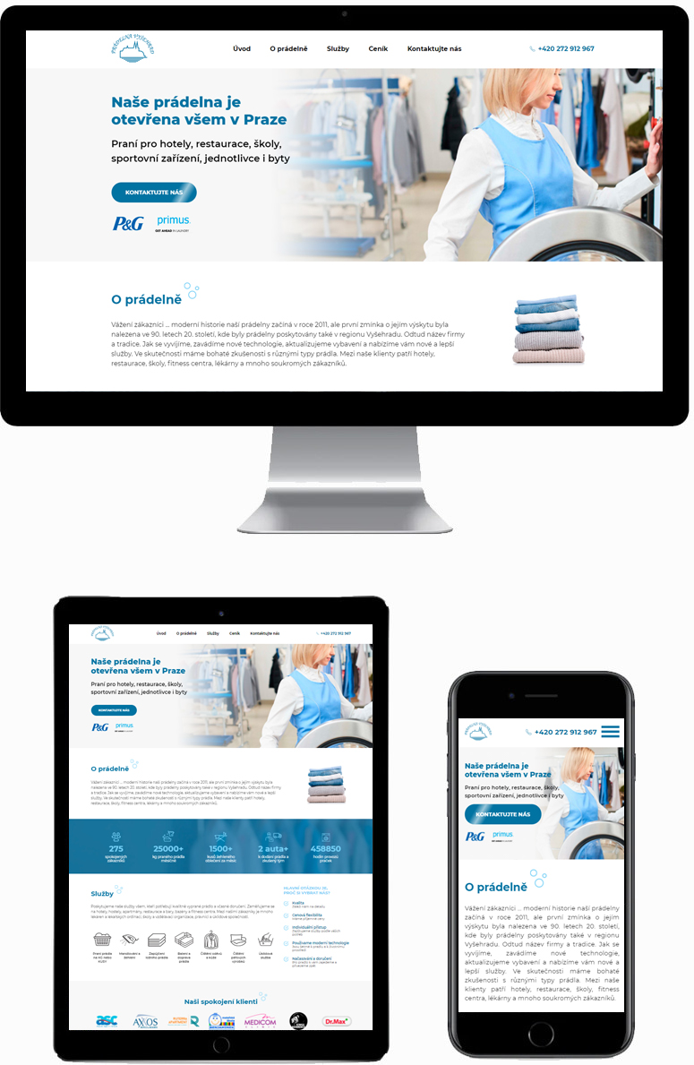 Broschüren-Website für eine Wäscherei